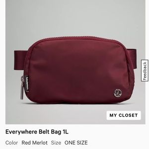 Red Merlot Lululemon Everywhere Belt Bag